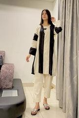 Urban Cut 2 Piece Cream  Black -Stitched Shirt -100% Cotton