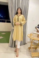 Urban Cut Sleek & Unique Design Cotton Embroidered Kurta 1 Piece