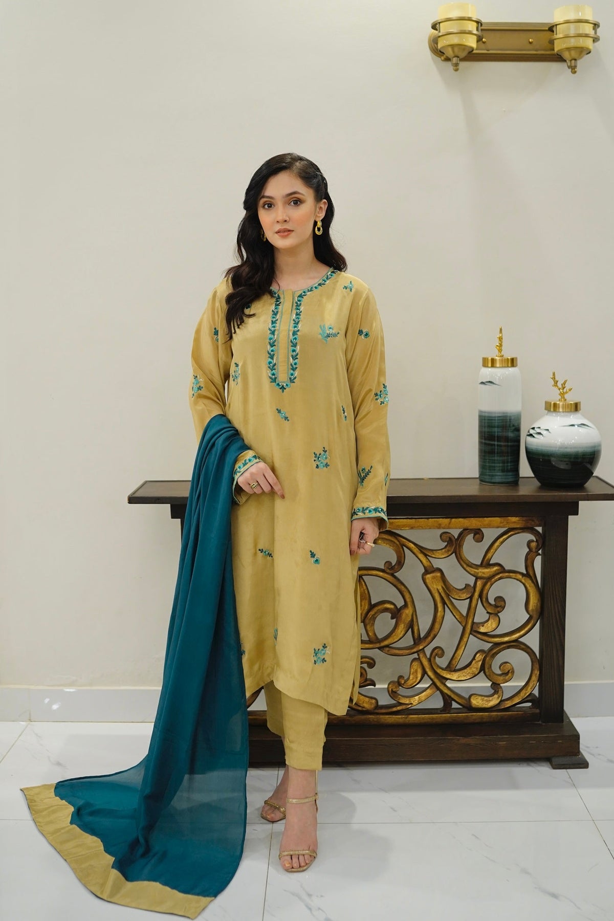 Zaman By MNM Stitched 3 Piece Eid Edit Collection'2025-Amber