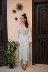 Zaman By MNM Stitched 3 Piece Eid Edit Collection'2025-Sea Mist