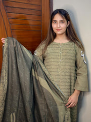 Tng By Md Stitched Collection-Ain se Iqbal | 2 Piece | Olive