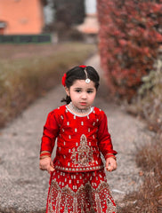 Khanak Kids Red Lehenga Choli-KL 001