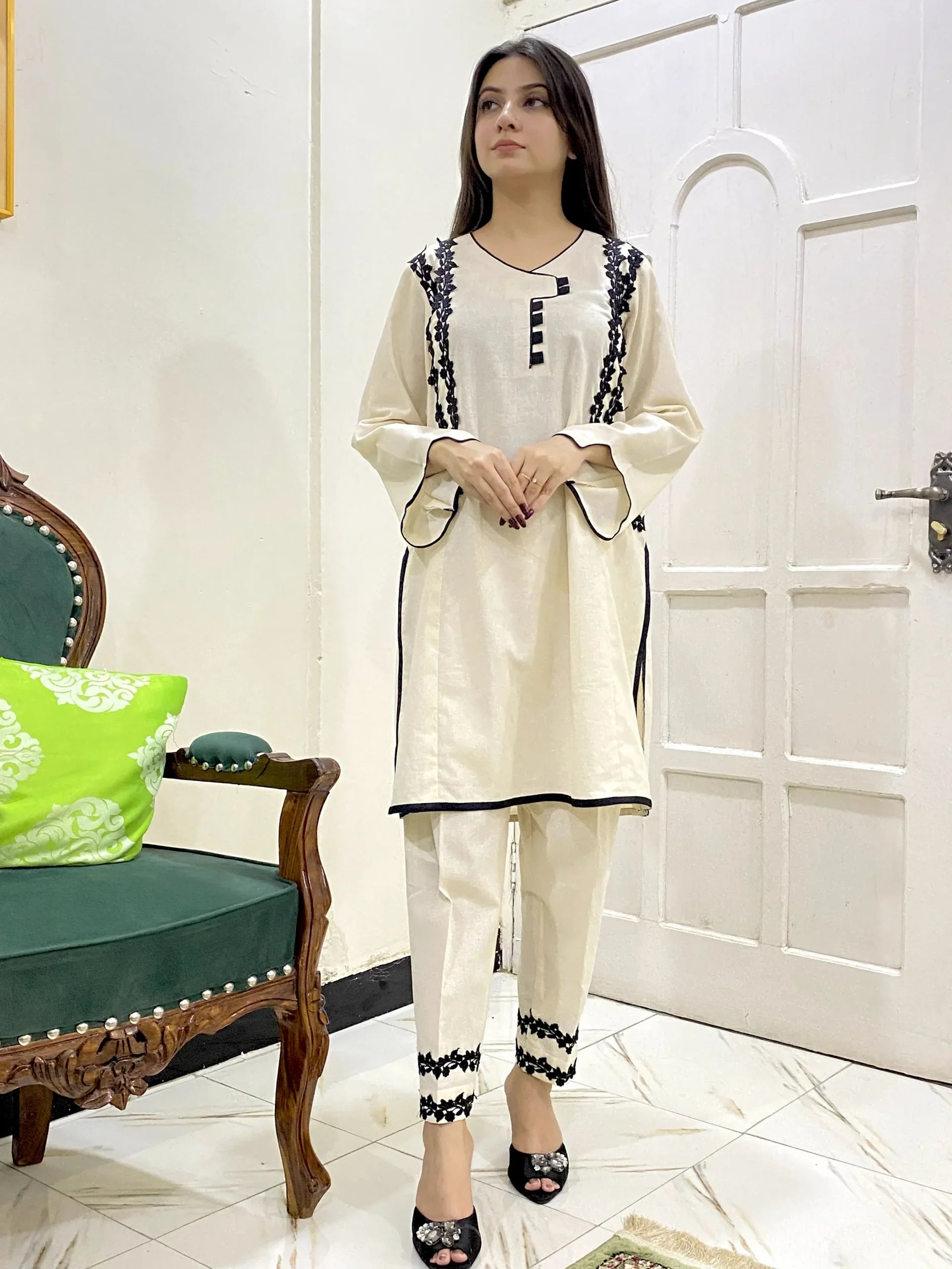 Urban Cut 2-Piece Cotton Embroidered Dress Premium & Versatile