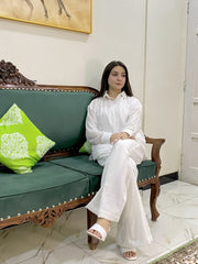 Urban Cut Elegant Cotton Shirred Shirt Linned 1 Piece