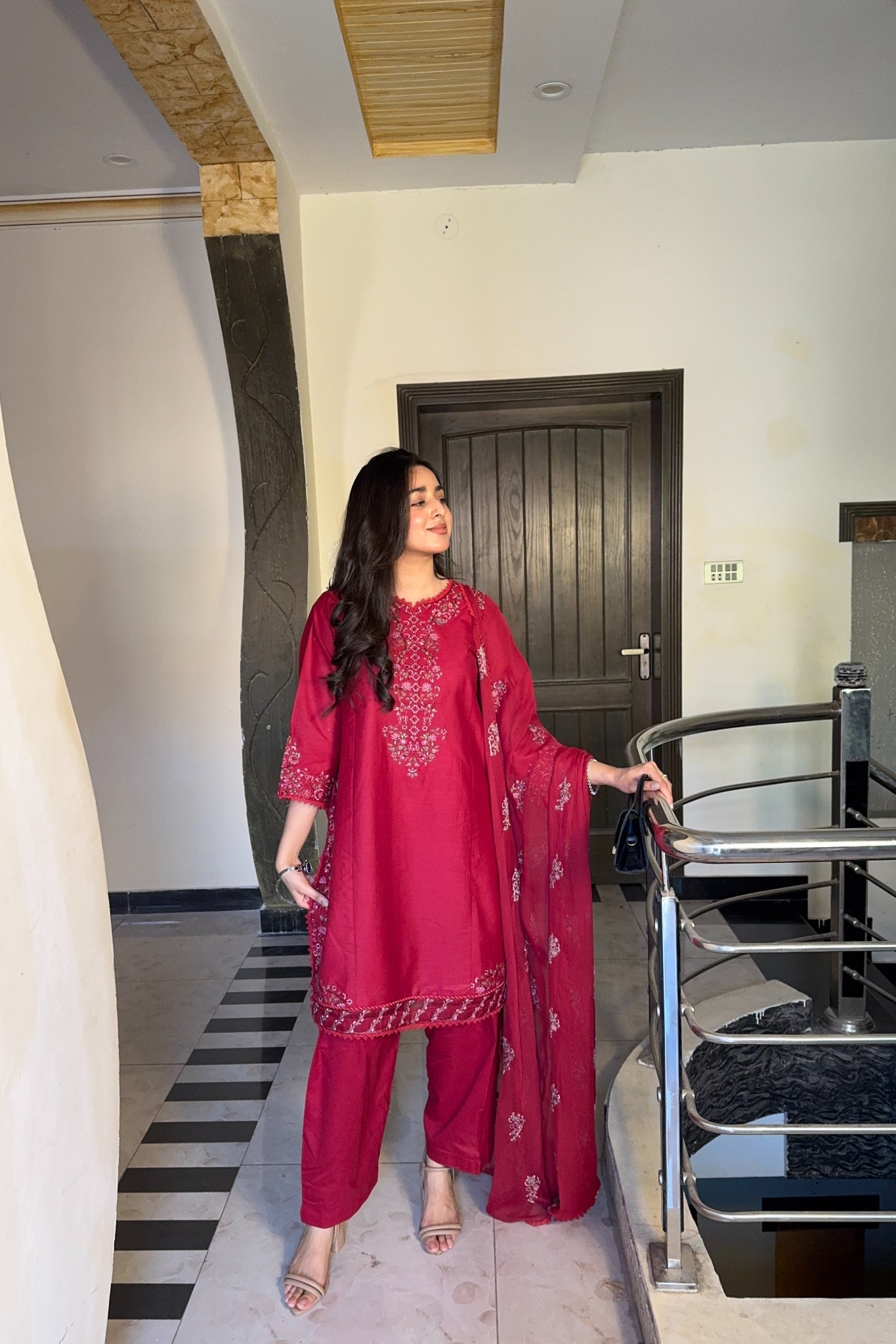 Spring Edit'25 By Mannat Clothing Stitched Collection-Carmine
