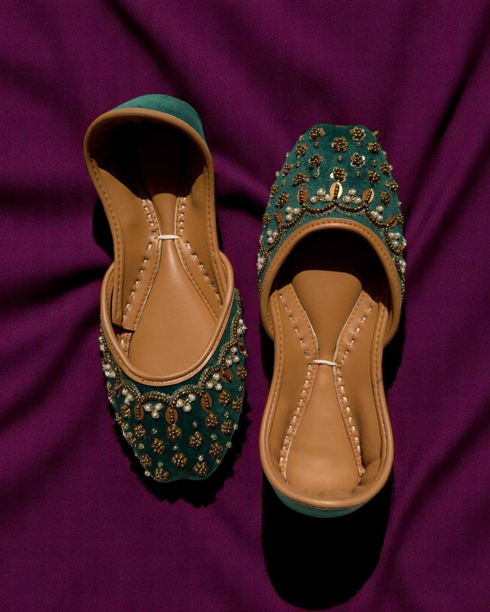 Ujaala Sahara - Teal Jutti