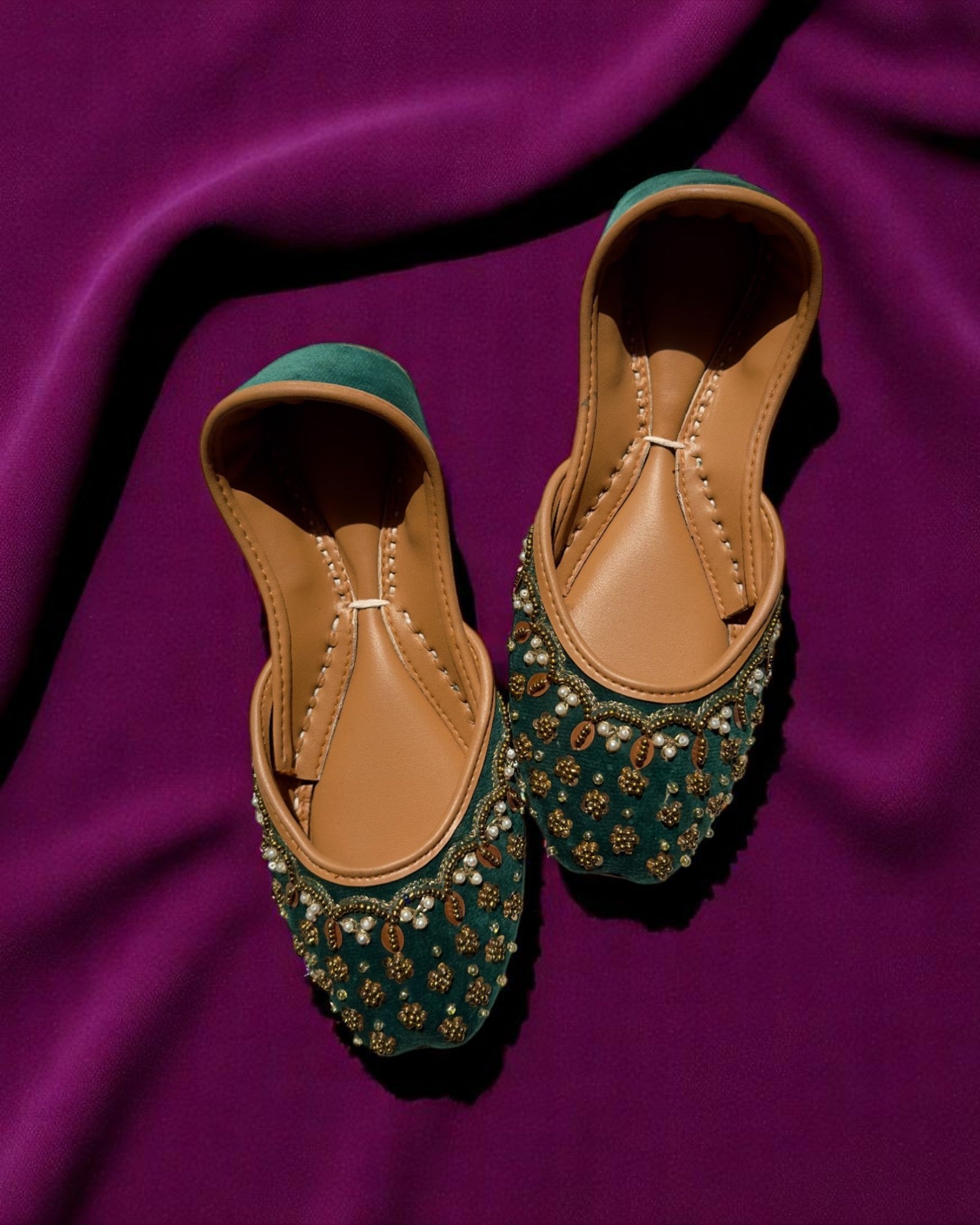 Ujaala Sahara - Teal Jutti