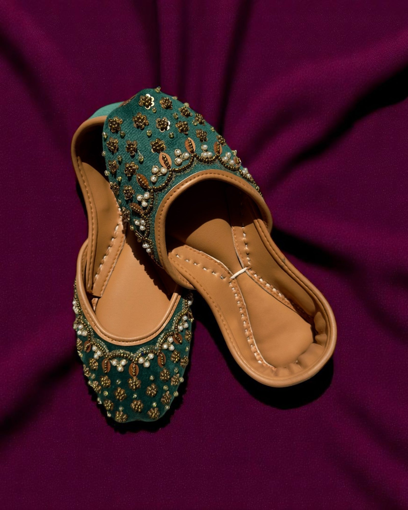 Ujaala Sahara - Teal Jutti