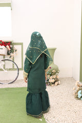 Saheli By Suntex Stitched 3 Piece Eid Kids Formals Suit-2628-Bottle Green