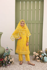 Saheli By Suntex Stitched 3 Piece Eid Kids Formals Suit-2634-Yellow