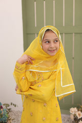 Saheli By Suntex Stitched 3 Piece Eid Kids Formals Suit-2634-Yellow