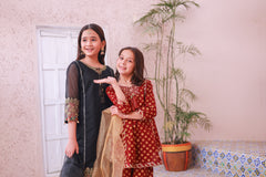 Khanak Kids Tomato Red 3Pcs Suit-KST 039