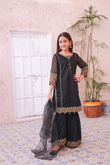 Khanak Kids Black Gharara-KG 015
