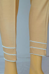 Urban Cut Linen Viscose Fabric Stitched Trouser with Three white Laces