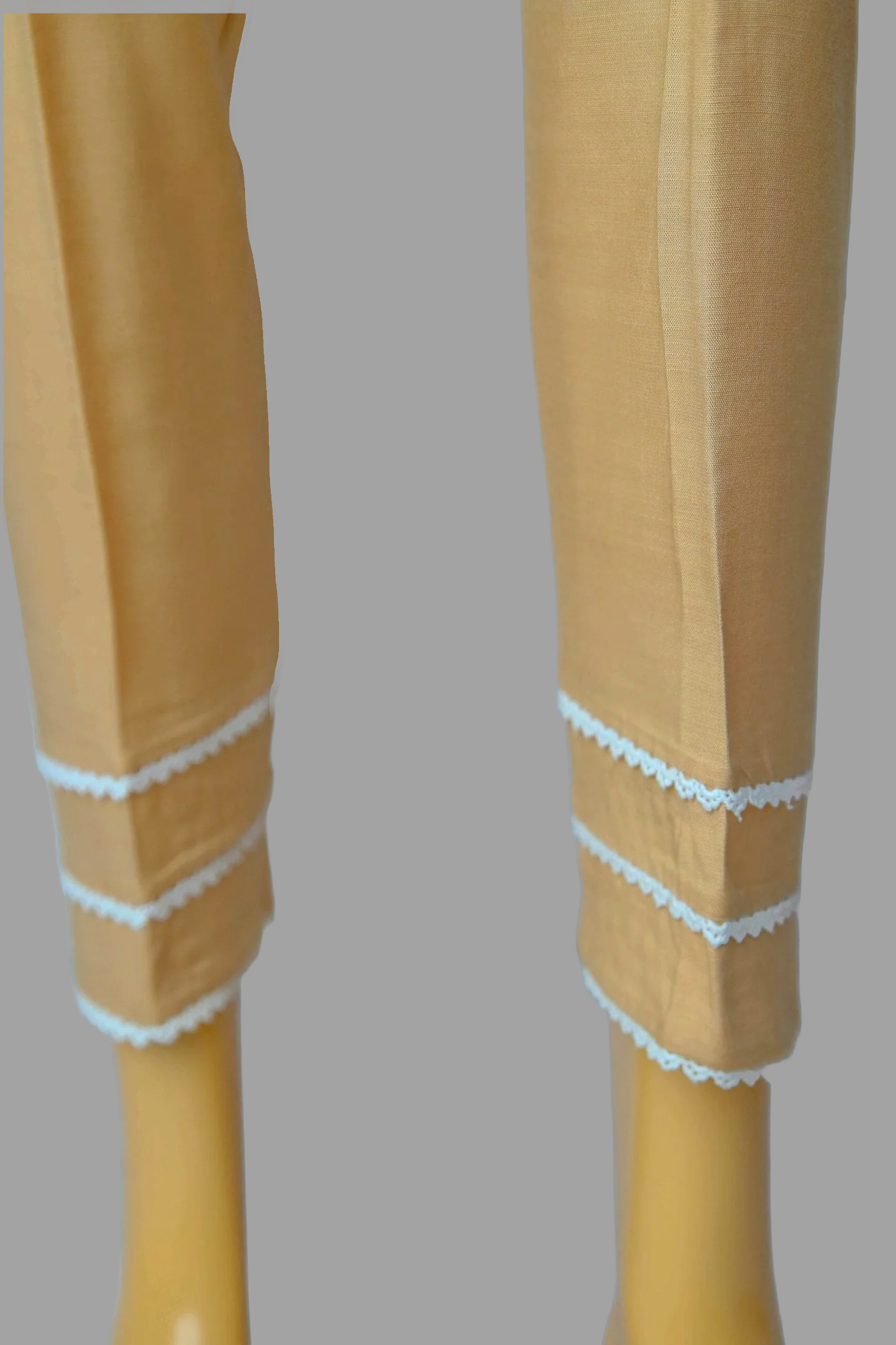 Urban Cut Linen Viscose Fabric Stitched Trouser with Three white Laces