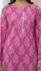 Ahlam By Safa Textile Magenta-Printed  Co-Ord-Set
