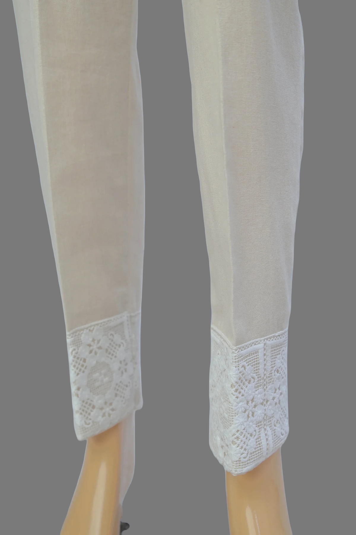 Urban Cut Linen Ivory Fabric Heavy Embroidery Stitched Trouser  - 100% Cotton  - Pre Shrinked