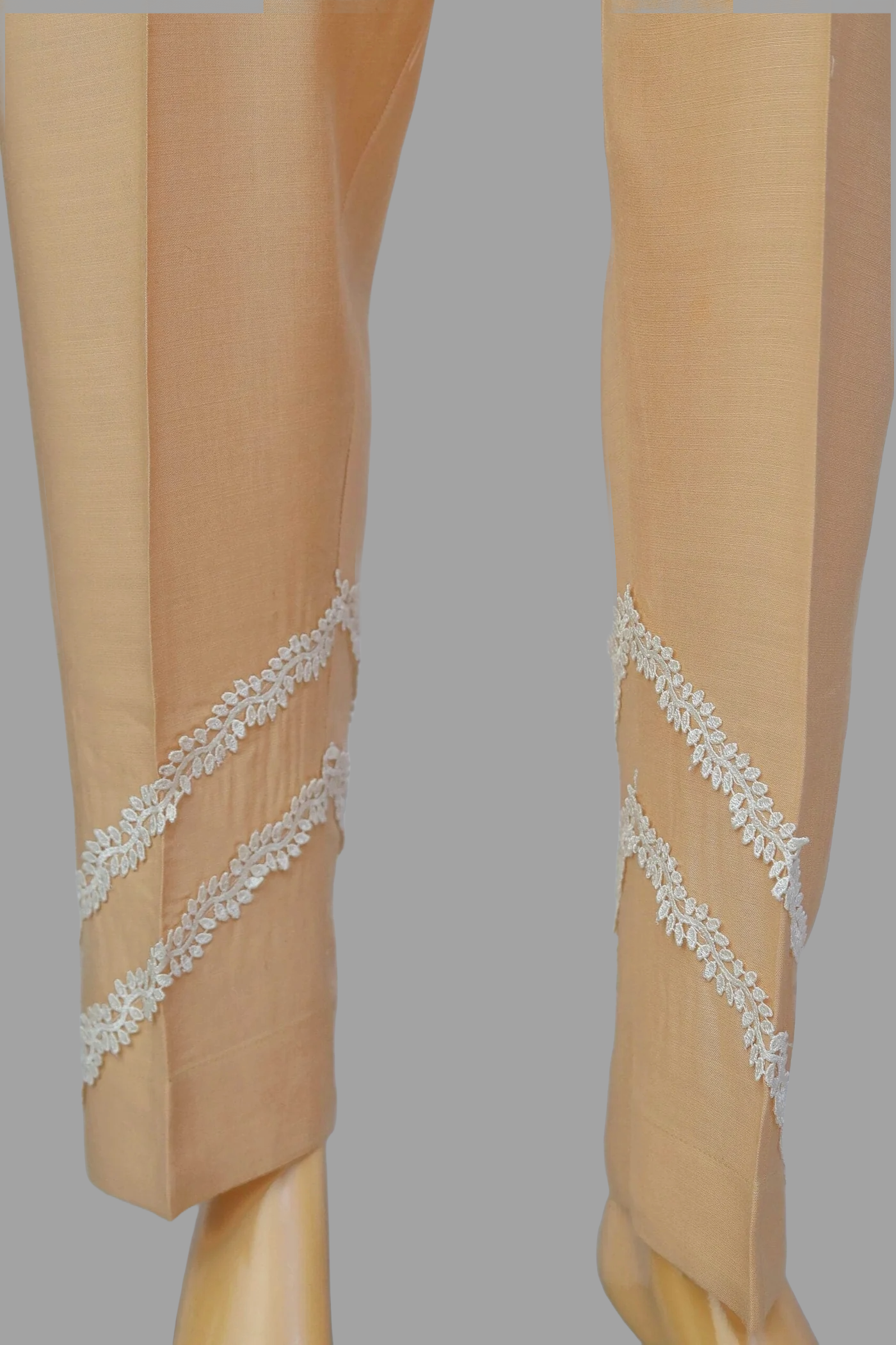 Urban Cut Linen Viscose Fabric  Stitched Trouser with Wave Laces