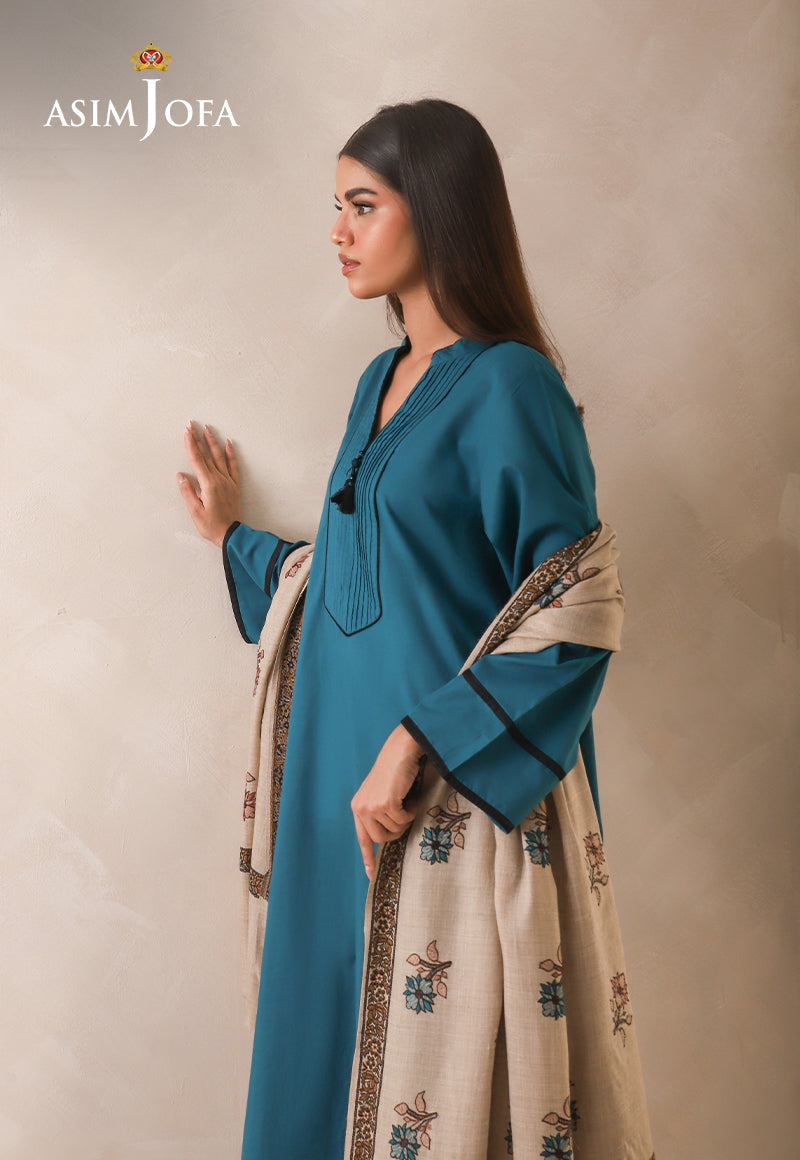 Asim Jofa Shawl Ajhs-16 Floral Hand Embroidered Shawl 1 Pc