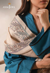 Asim Jofa Shawl Ajhs-10 Kashmiri Hand Embroidered Shawl 1 Pc