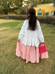 Urban Cut White Cotton Peplum Shirt