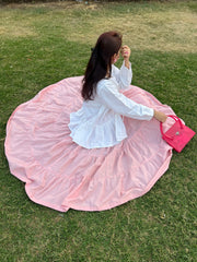 Urban Cut White Cotton Peplum Shirt