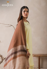 Asim Jofa Shawl Ajhs-03 Striped Border Yarn Dyed Stole 1 Pc