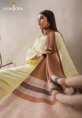 Asim Jofa Shawl Ajhs-03 Striped Border Yarn Dyed Stole 1 Pc