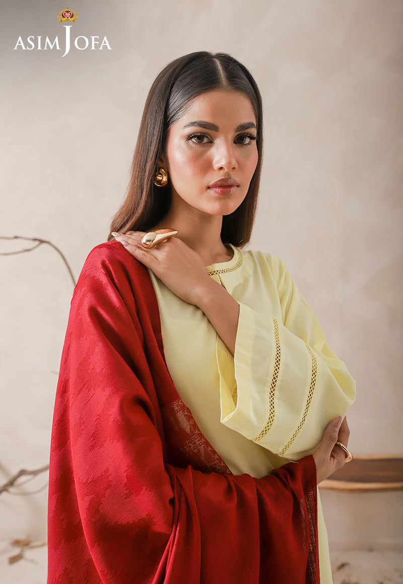 Asim Jofa Shawl Ajhs-12 Zari Border Jacquard Shawl 1 Pc