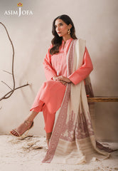 Asim Jofa Shawl Ajhs-22 Jacquard Velvet Border Shawl 1 Pc