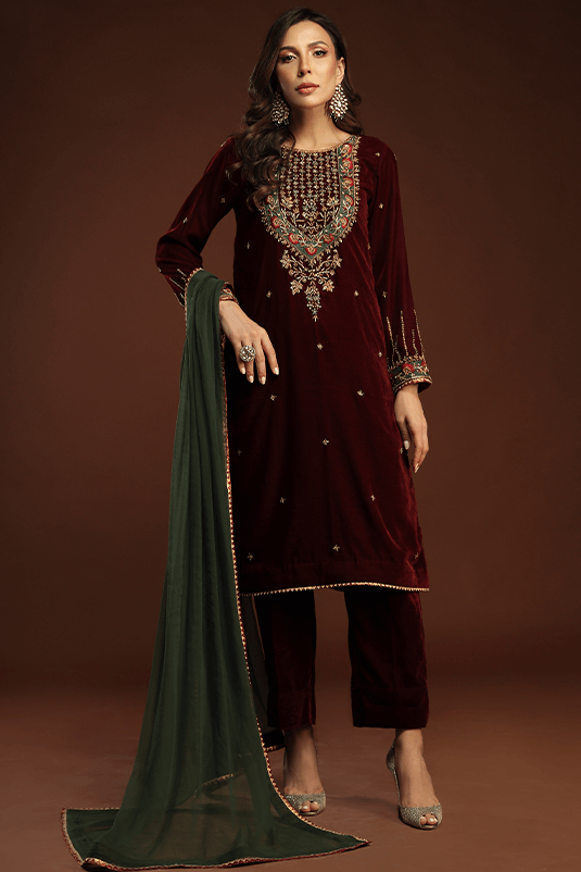Bagh E Makhmal By Zaaviay Stitched Inza (Three Piece)