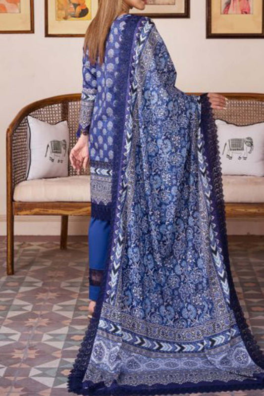 Mausummery Unstitched 3 Piece Spring Summer Lawn Vol-01 Collection'2024-Indigo