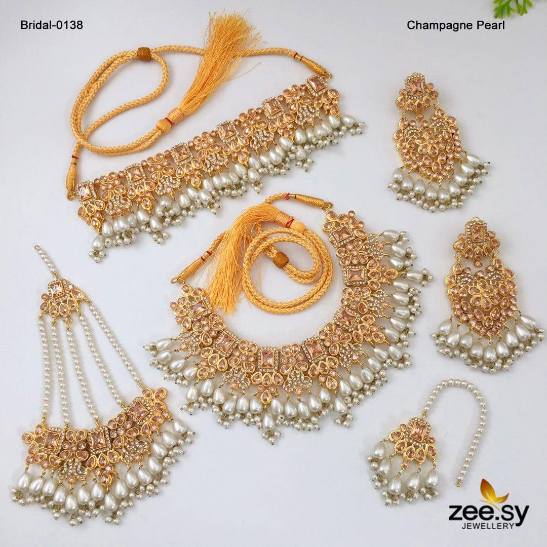 Iris Bridal-0138 Champagne Pearl - Zeesy Jewellery
