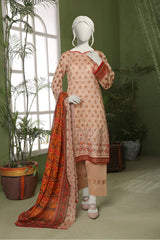 Luxuria By Almeerah Unstitched 3 Piece Emb Lawn Suit-Ivory Blush