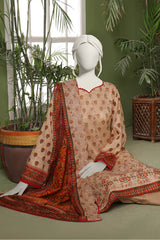 Luxuria By Almeerah Unstitched 3 Piece Emb Lawn Suit-Ivory Blush