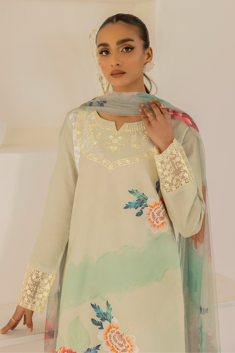 Dastan Edit 1 By Esra Stitched 3 Piece Embroidered lawn Collection-DT-23-19