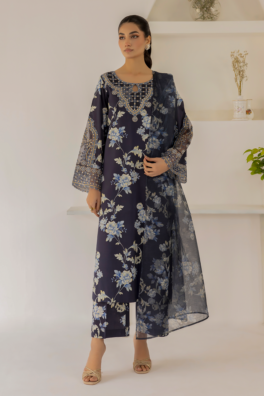 Dastan Edit 1 By Esra Stitched 3 Piece Embroidered lawn Collection-DT-23-13