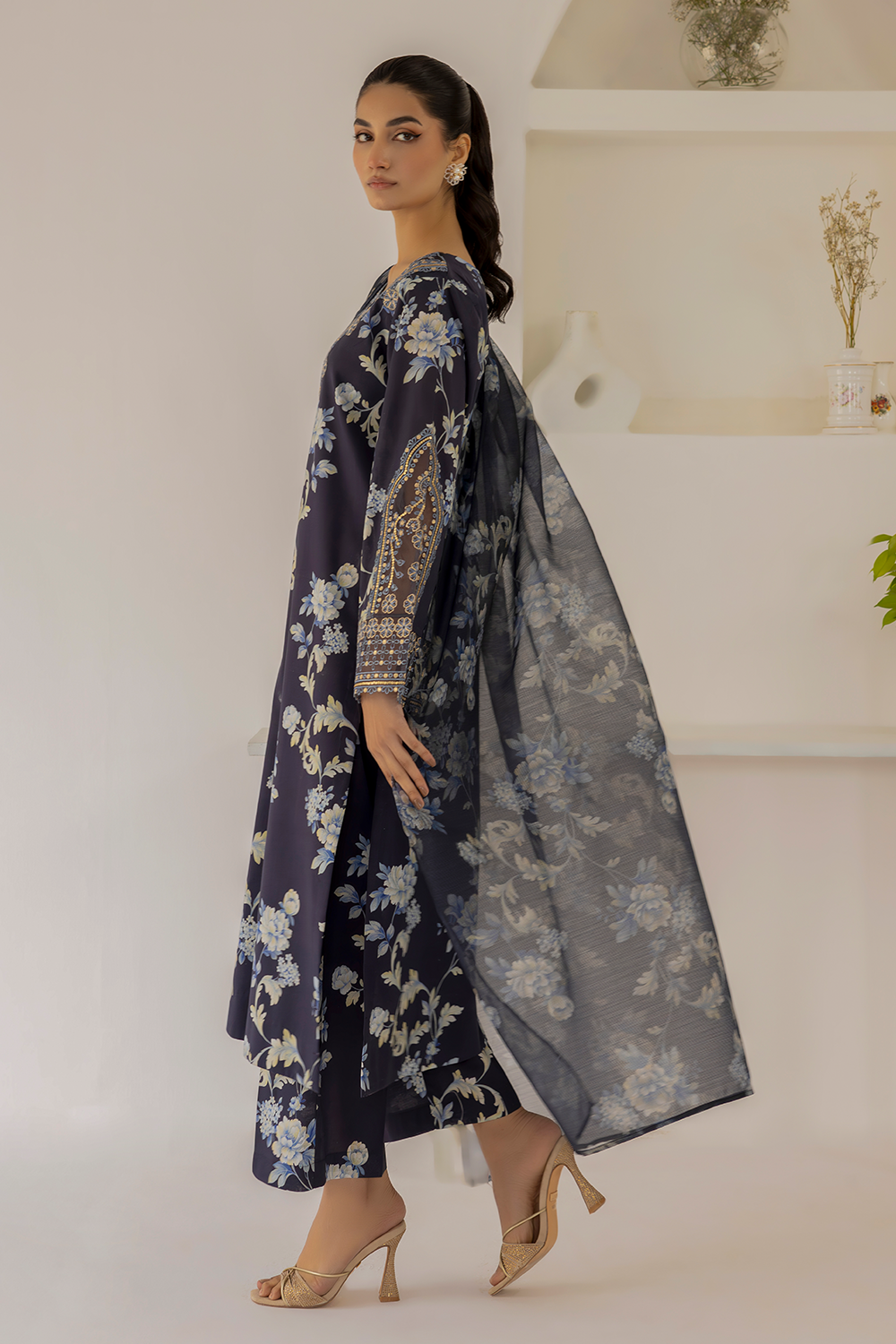 Dastan Edit 1 By Esra Stitched 3 Piece Embroidered lawn Collection-DT-23-13