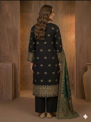 Abeera Exclusive Stitched 3 Piece Summer Jacquard Suit-J-12
