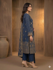 Abeera Exclusive Stitched 3 Piece Summer Jacquard Suit-J-13