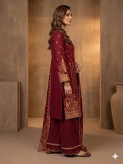 Abeera Exclusive Stitched 3 Piece Summer Jacquard Suit-J-06