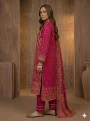 Abeera Exclusive Stitched 3 Piece Summer Jacquard Suit-J-01
