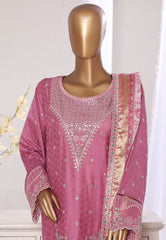 Bin Saeed Stitched 3 Piece Luxury Jacquard Suit-JAQ-2579 T.PINK