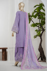 Bin Saeed Stitched 3 Piece Luxury Jacquard Vol-01 Suit-JAQ-2928-Mauve