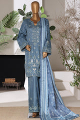 Bin Saeed Stitched 3 Piece Luxury Emb Jacquard Suit-JAQ-3216-ZINK