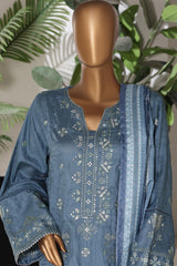 Bin Saeed Stitched 3 Piece Luxury Emb Jacquard Suit-JAQ-3216-ZINK