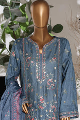 Bin Saeed Stitched 3 Piece Luxury Emb Jacquard Suit-JAQ-3218-GRAY