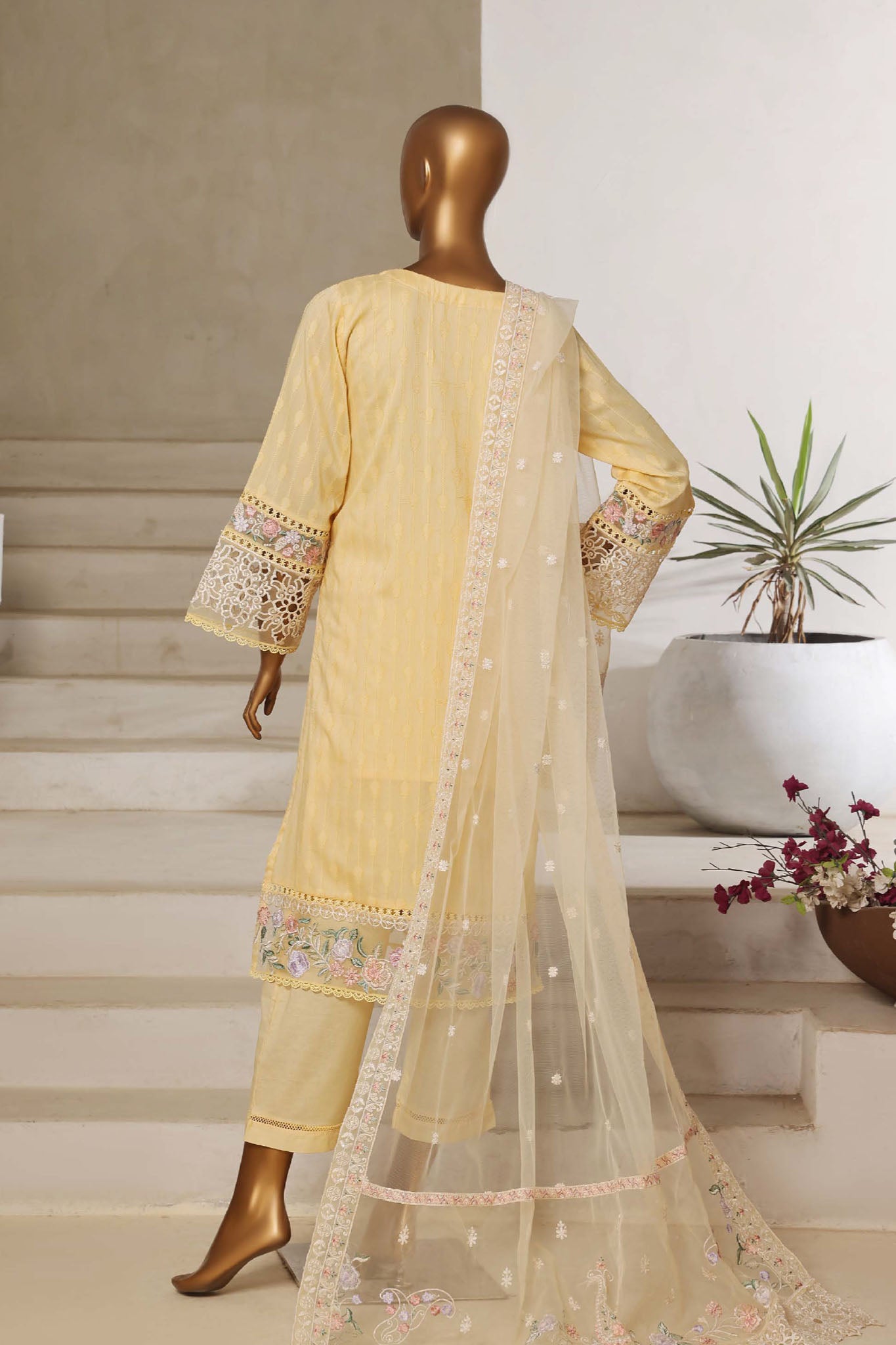 Sada Bahar Stitched 3 Piece Luxury Jacquard Collection'2025-JC-1-Yellow