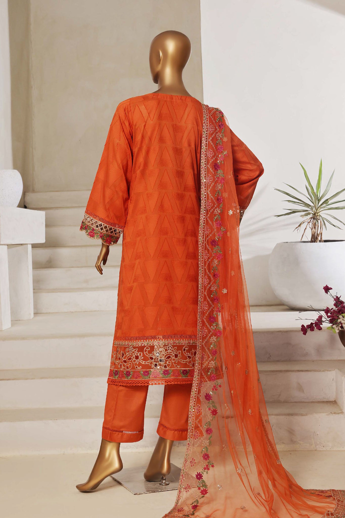 Sada Bahar Stitched 3 Piece Luxury Jacquard Collection'2025-JC-5-Rust