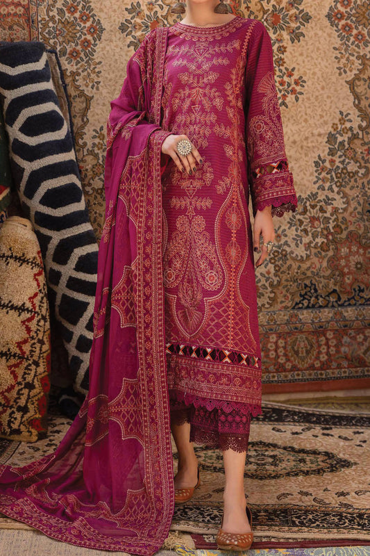 Ulfat By Johra Unstitched 3 Piece Emb Banarsi Jacquard Lawn Collection'2024-JH-253